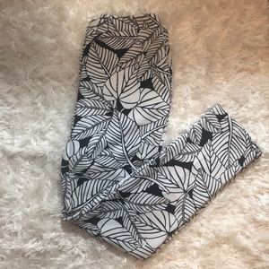 Black and White Palm Trousers